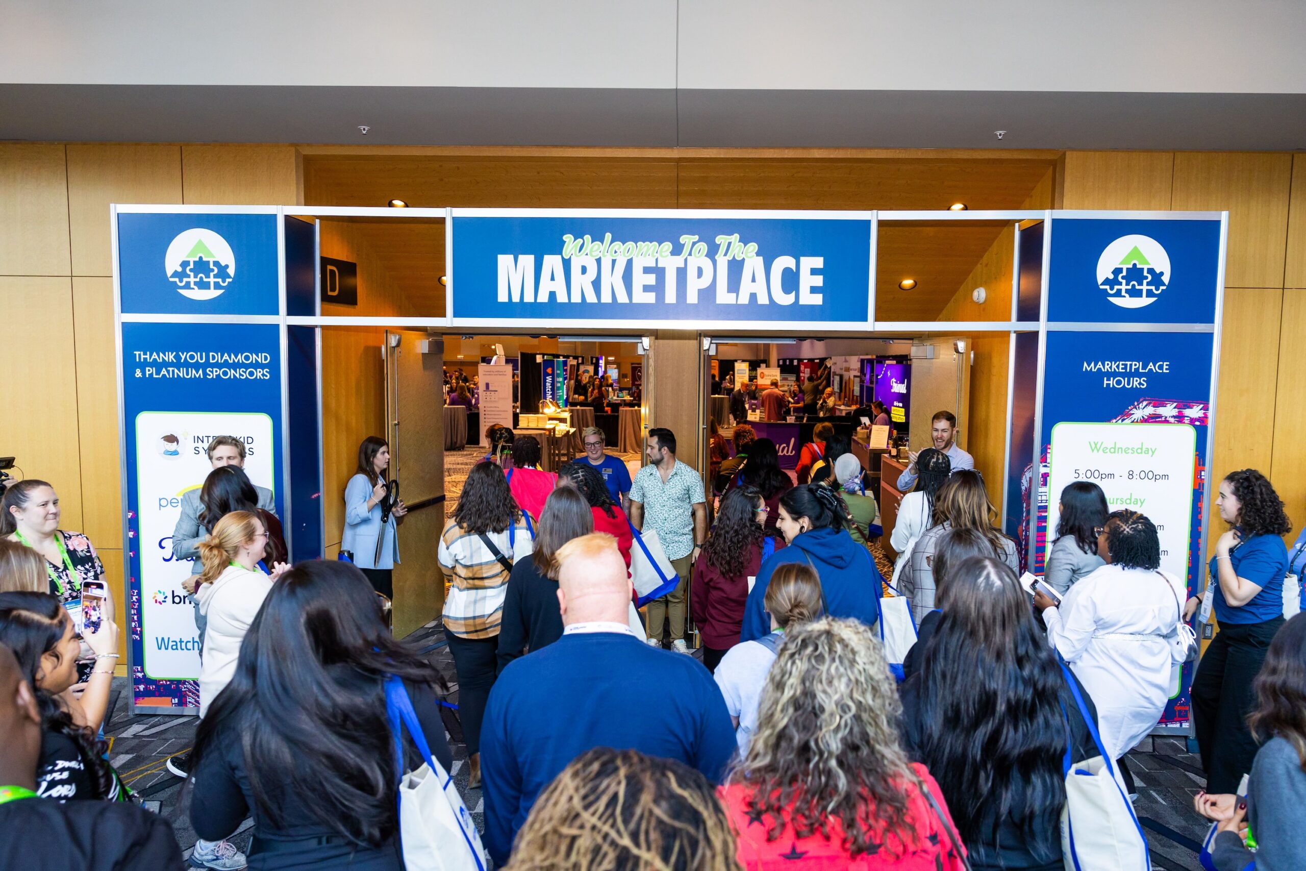Attendees entering the Marketplace at the Child Care Success Summit